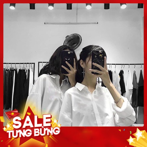 -Hàng nhập khẩu Áo sơ mi tay dài trơn đen trắng basic unisex có size Liên hệ mua hàng 084.209.1989