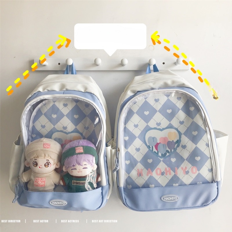 Balo đựng doll 20cm - Balo ulzzang đi học đựng doll 10cm 15cm 20cm