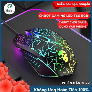 Chuột Máy Tính Gaming Led T66 RGB, 3 Mức Chỉnh DPI Siêu Nhạy Chơi Game