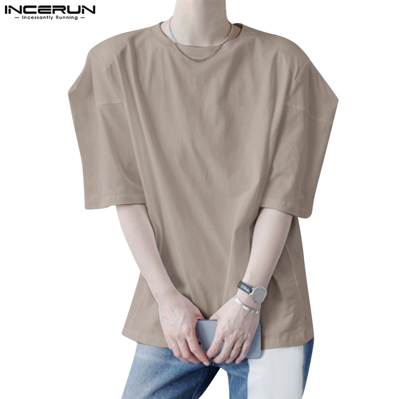 Áo thun incerun tay phồng ngắn cổ tròn dáng rộng sành điệu cho nam
