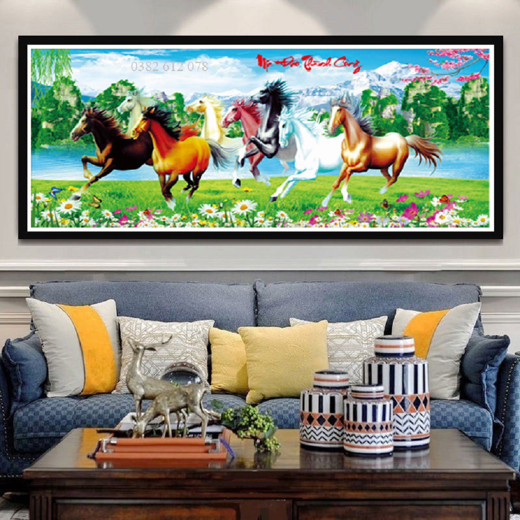 TRANH ĐÍNH ĐÁ MÃ ĐÁO THÀNH CÔNG - KÍCH THƯỚC 150x70CM