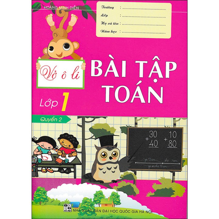 Sách - Combo Vở ô li bài tập Toán lớp 1 quyển 1+2