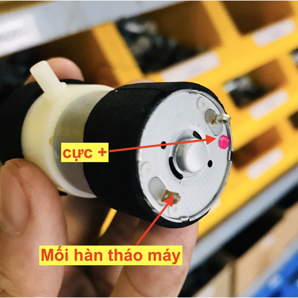 Tháo máy - máy bơm khí bơm oxy né khí mini 3V - 5v  motor 370 - LK0125