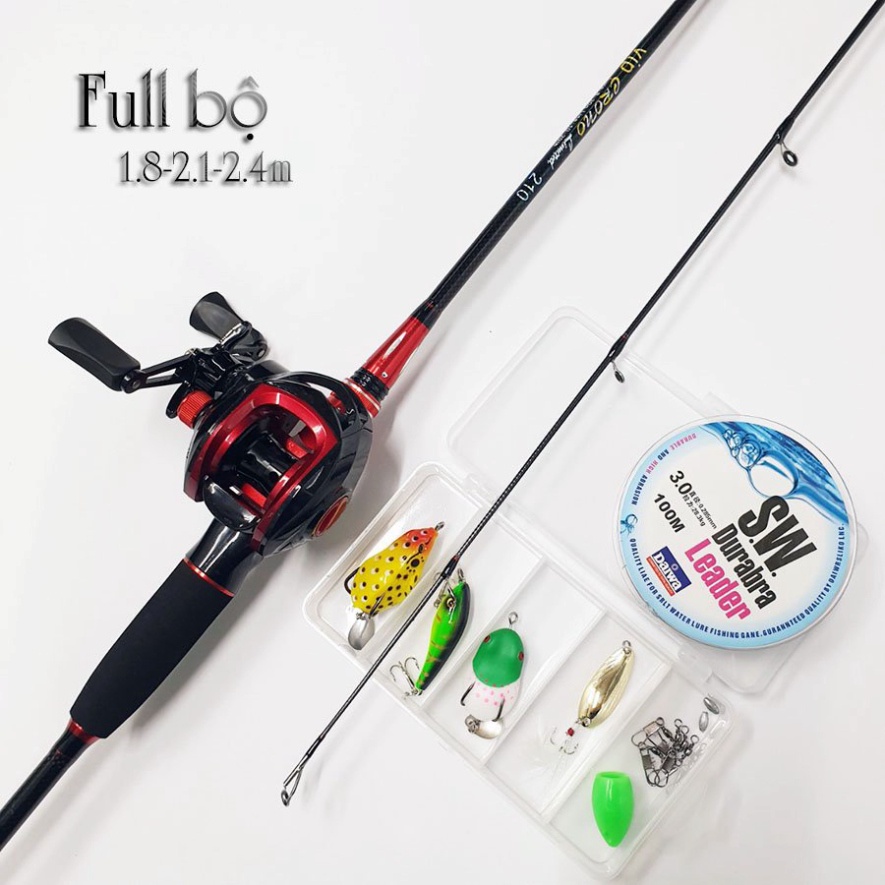 Bộ cần câu lure máy ngang thời thượng Crono ưu đãi dây câu lure và bộ mồi câu BCM18 - Ngang