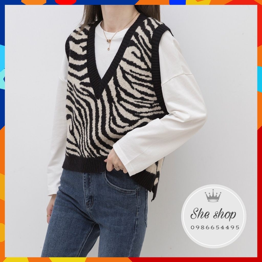 Áo len gile hoạ tiết vằn | Hàng Hot| chất len dày, kiểu dáng năng động, trẻ trung.