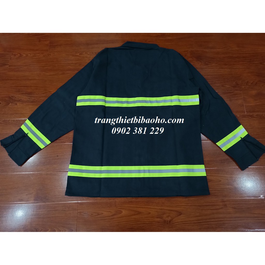 Quần áo phòng cháy chữa cháy màu xanh TT56 - hình thật