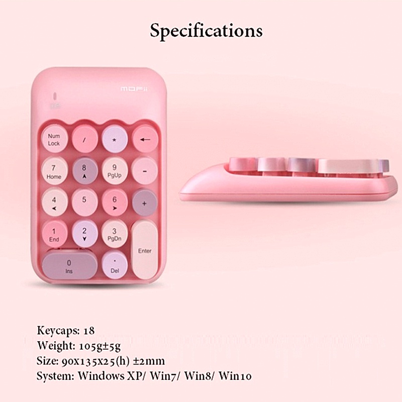 Bàn Phím Số 18 Phím Không Dây Mofii Mini 2.4G Dành Cho Laptop Máy Tính