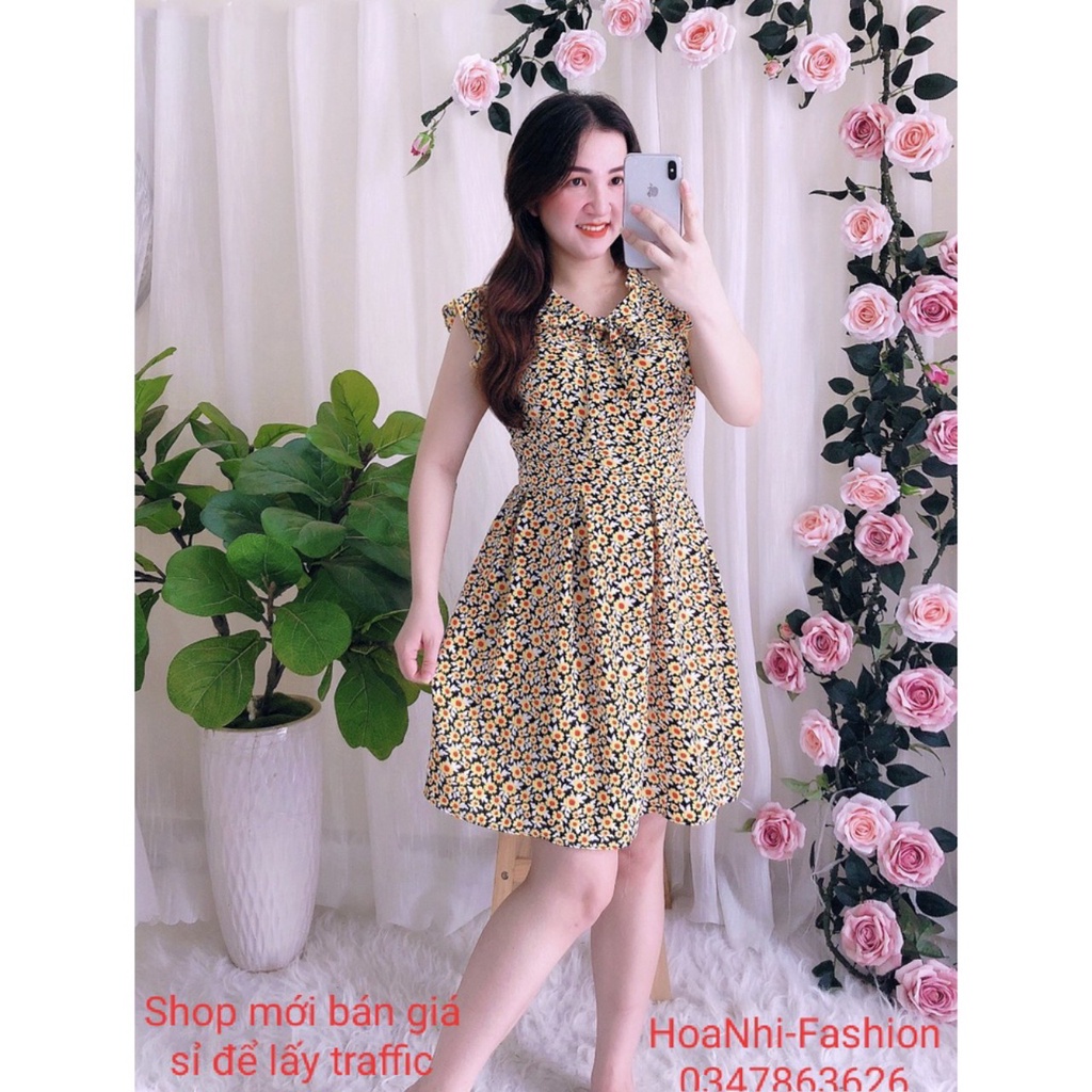 Đầm nữ cổ nơ có kèm quần đùi trong chất liệu lụa Mango cao cấp | BigBuy360 - bigbuy360.vn