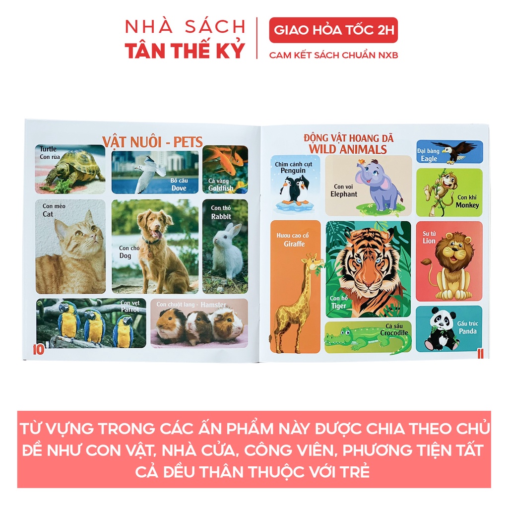 Sách - Làm quen tiếng anh bằng hình ảnh 100 first English words song ngữ Việt Anh (Bộ 2 cuốn)