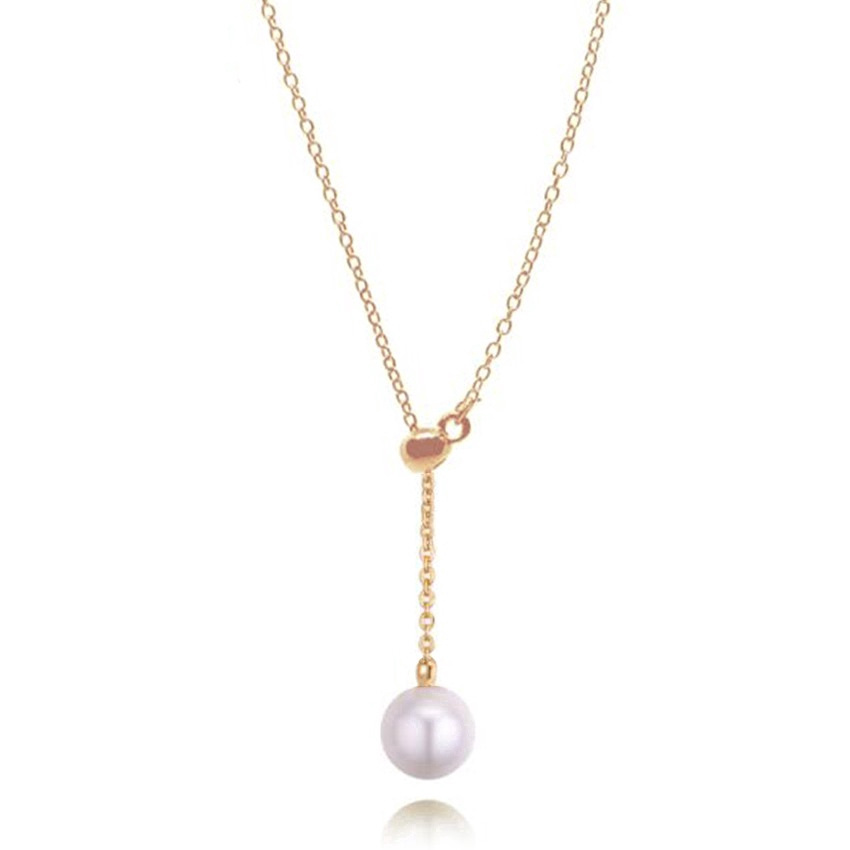 vòng cổ Dài Đính Ngọc Trai Đơn Giản Thời Trang Hàn Quốc