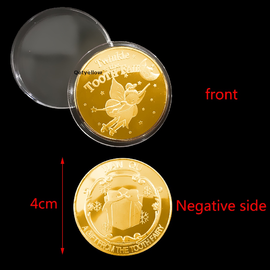 Bộ 8 đồng xu vàng in hình răng tiên dùng làm kỷ niệm
