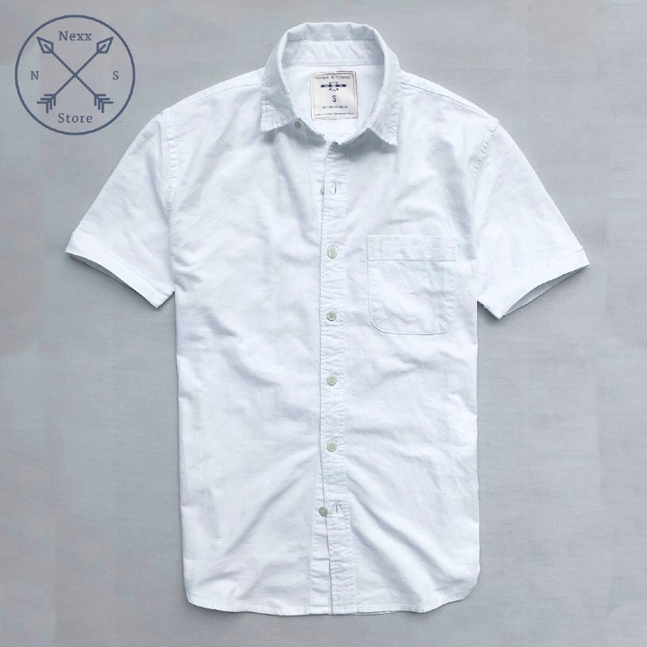 Áo sơ mi nam ngắn tay trắng vải oxford kaki công sở Nexx&Dee SM04 | BigBuy360 - bigbuy360.vn