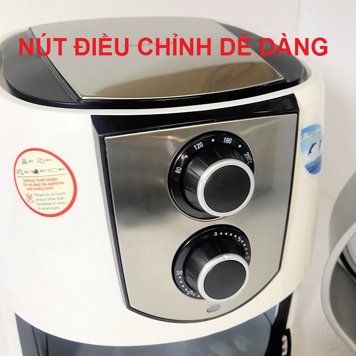 NỒI CHIÊN KHÔNG DÂU PERFECT USA 5 LÍT TẶNG BỘ 5 NỒI TRÁNG MEN CAO CẤP VÀ BỘ 5 THỐ INOX