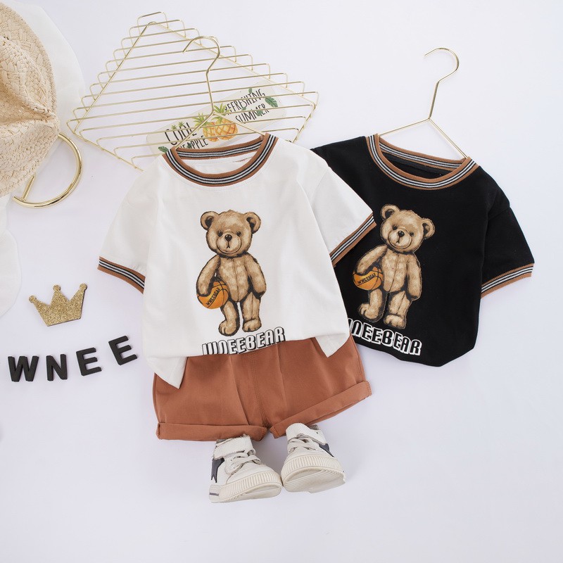 Bộ Áo Thun Tay Ngắn Cổ Tròn + Quần Short Thể Thao Cá Tính 2020 Cho Bé | BigBuy360 - bigbuy360.vn