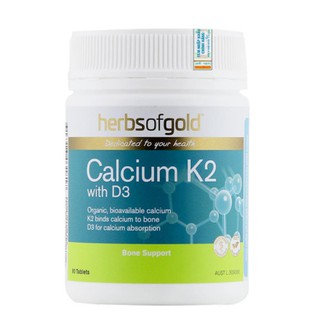  Calcium - Vitamin D3 + K2 HerbsOfGold 90v VIÊN UỐNG BỔ SUNG CANXI