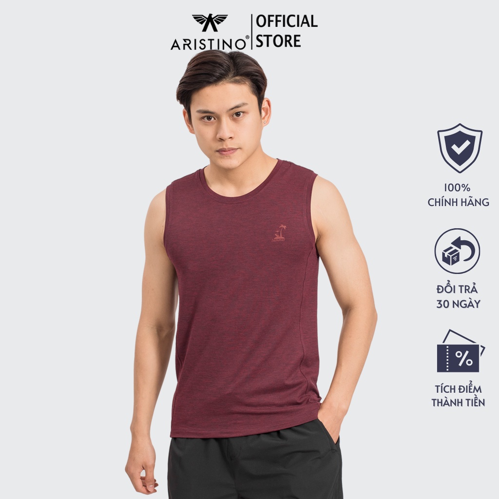 Áo ba lỗ, tank top nam ARISTINO thiết kế năng động, chất vải bền chắc, mượt và có độ bóng sắc nét - ATT004S9