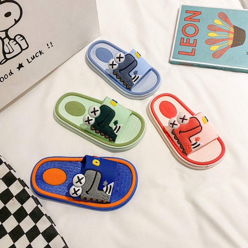 Dép Sandal Đế Mềm Siêu Nhẹ Họa Tiết Khủng Long Hoạt Hình Cho Bé