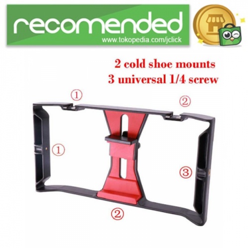 Tay cầm chống rung 4-7 inch màu đen đỏ cho máy ảnh | BigBuy360 - bigbuy360.vn