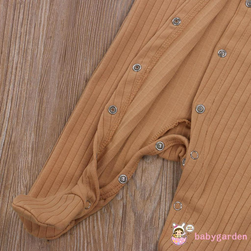 Áo liền quần dệt kim tay dài màu trơn dễ thương cao cấp cho bé 0-6 tháng tuổi