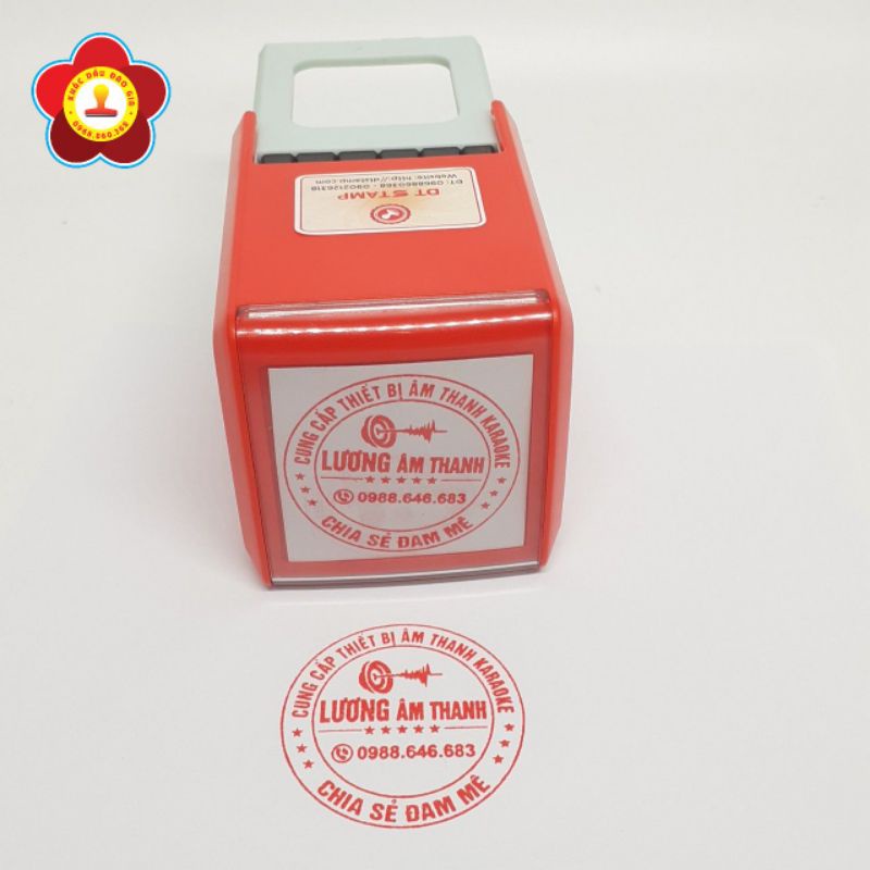 Khắc con dấu logo theo yêu cầu. Dấu logo hình tròn TD-V3815. Chỉ khắc dấu logo shop. Mực đỏ đóng lên giấy thường