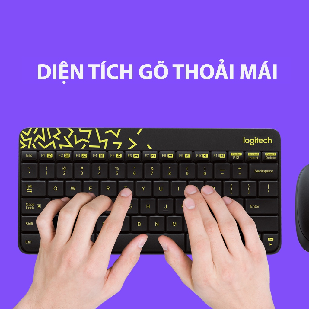 [Mã ELLOGIWL5 giảm 10% đơn 500K] Combo chuột phím không dây Logitech MK240 - Nhỏ gọn, 1 đầu thu USB, pin lâu