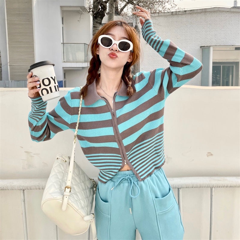 Áo Khoác Len cardigan Tay Dài Dáng Rộng Ngắn Phong Cách Hàn Quốc Thời Trang Mới Dành Cho Bạn Nữ