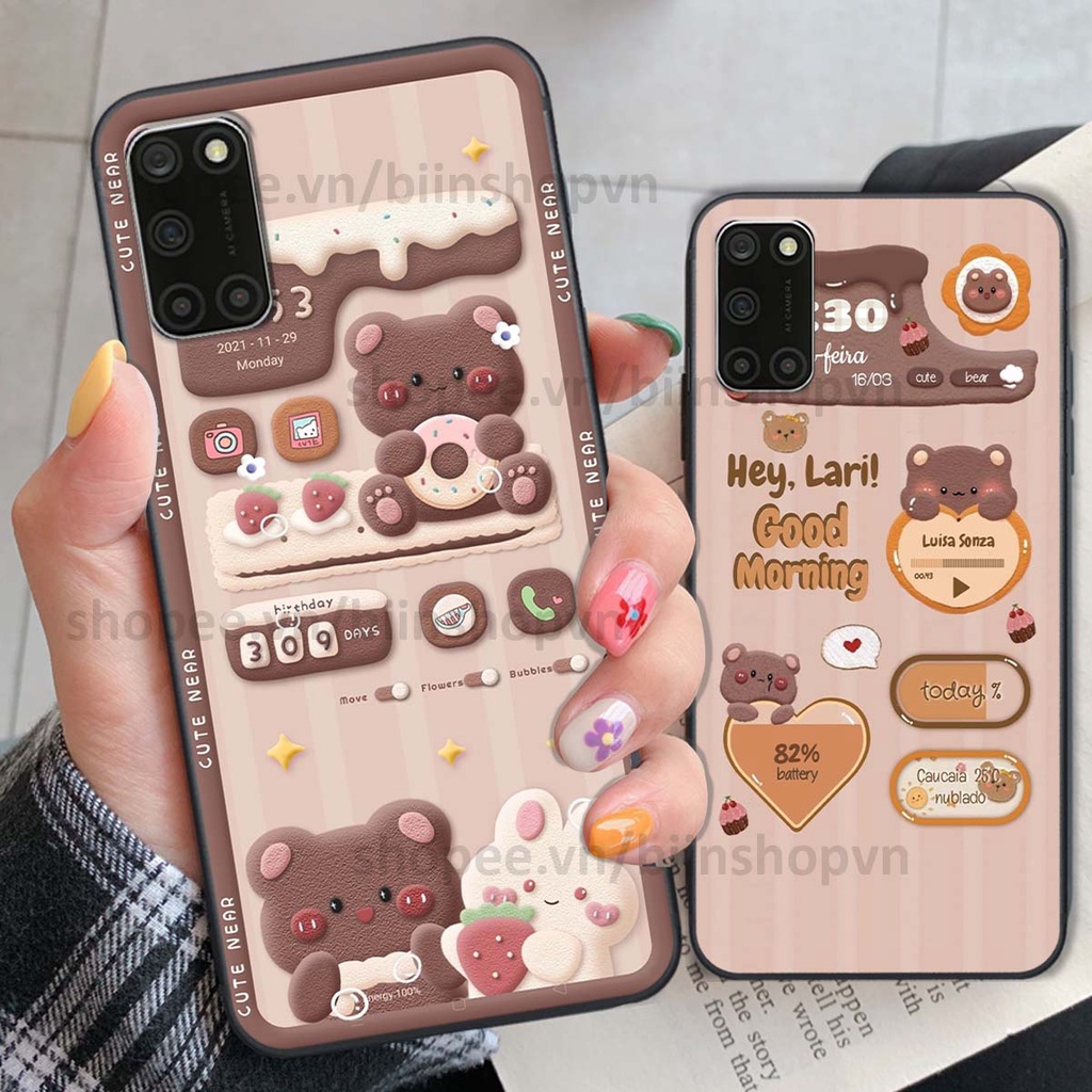 Ốp Oppo A52 / A92 in 3D icon gấu nổi siêu xinh, siêu đáng yêu, cá tính phong cách
