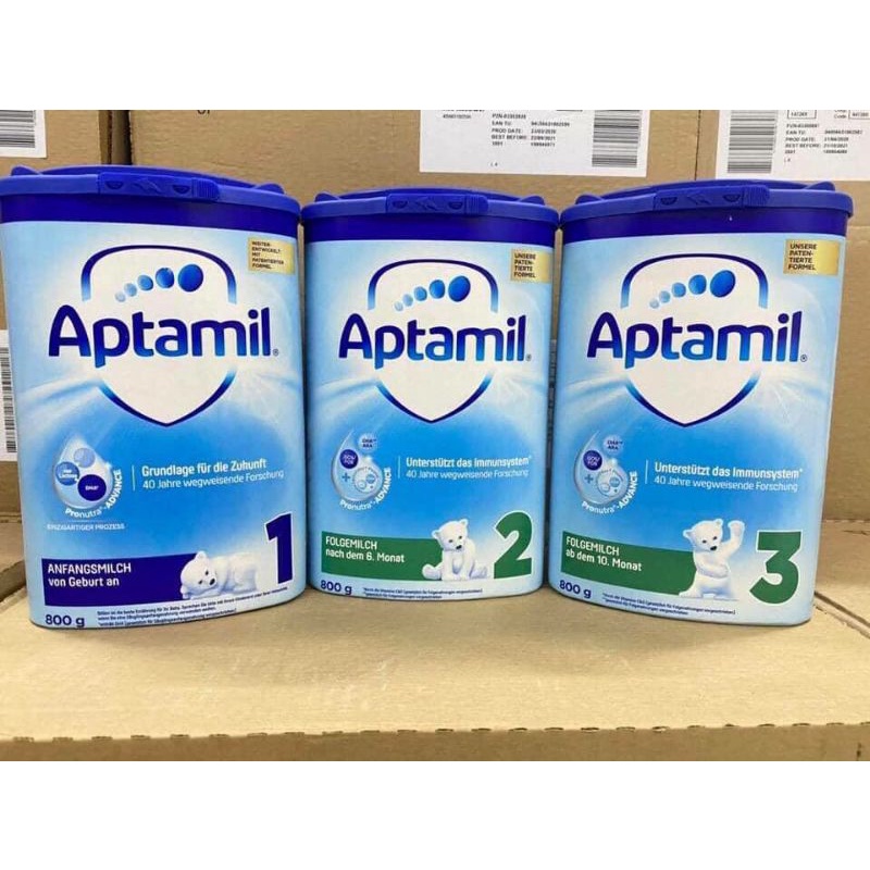 Aptamil xanh số 1,2,3 hàng đi Air chuẩn nội địa Đức - 800g