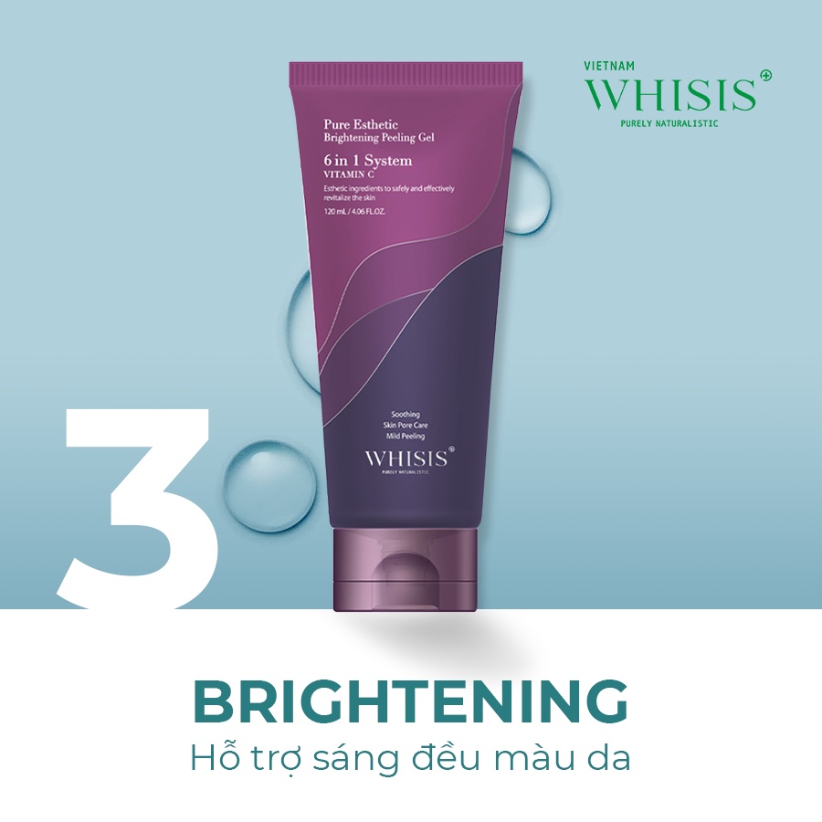 Tẩy Tế Bào Chết Da Mặt Vitamin C 6in1 Hàn Quốc WHISIS Pure Esthetic Brightening Peeling Gel Sáng Đều Màu Da 120ml