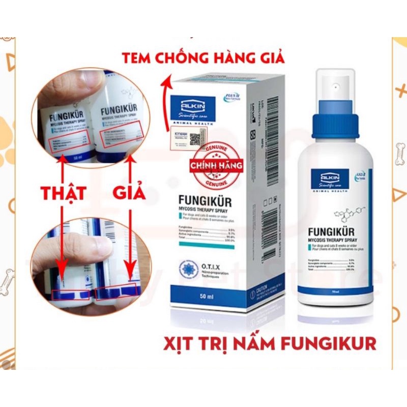 Thuốc xịt trị nấm da FUNGIKUR 50ml- hàng chuẩn công ty mùi thơm
