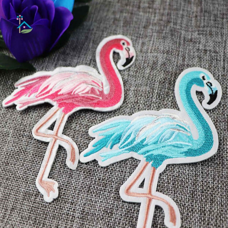 NU Garment Accessories Embroidered Edge Small Fresh Flamingos Embroidery Cloth Stickers Sew Patches DIY Subsidies .vn