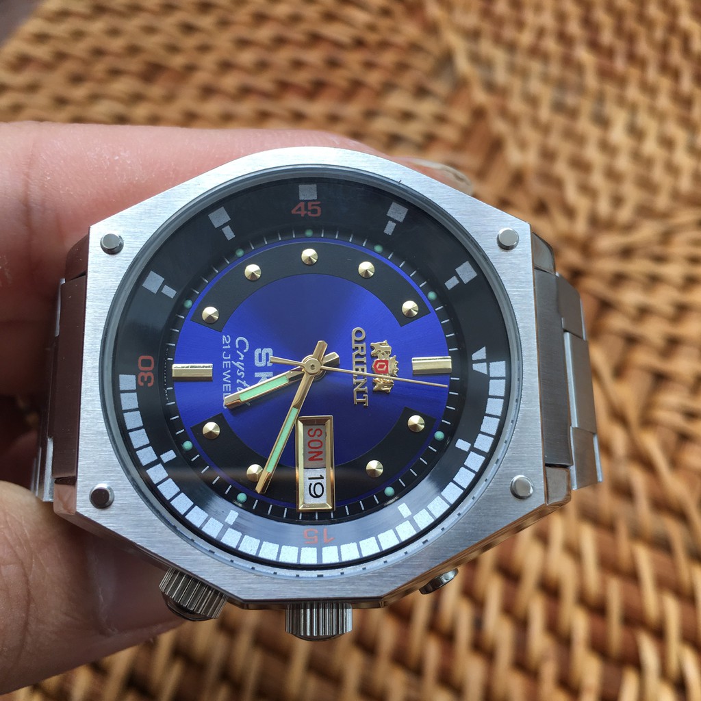 Đồng hồ sk nhật máy 46941 máy nhật nguyên bản mặt xanh dương