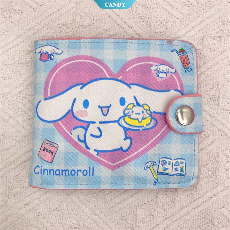 SANRIO Ví Ngắn Gập 2 Có Khóa Kéo In Hình kuromi melody Dễ Thương Cho Nữ