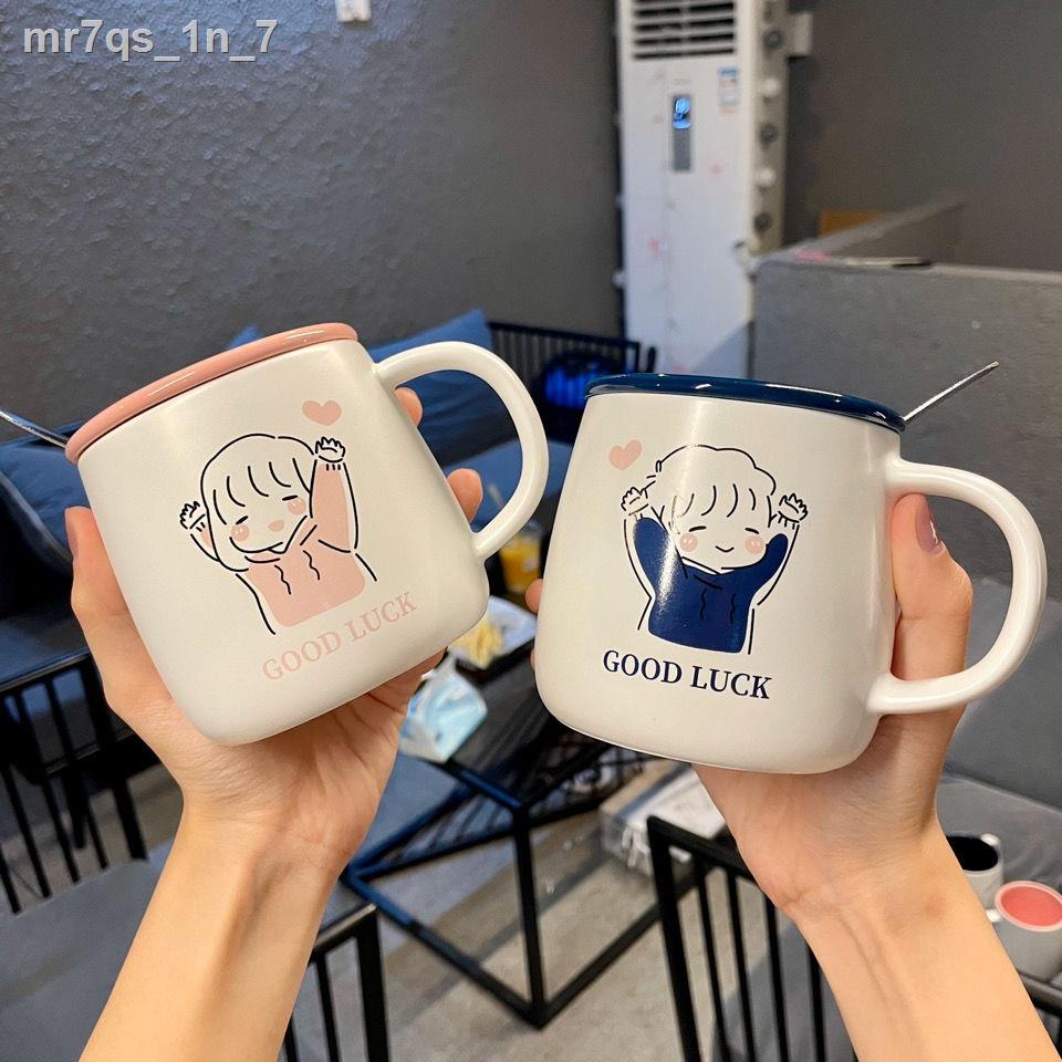 ☜☈Cặp đôi đặt một cốc sứ trong dễ thương sáng tạo đơn giản cà phê cô gái Nhật Bản nước