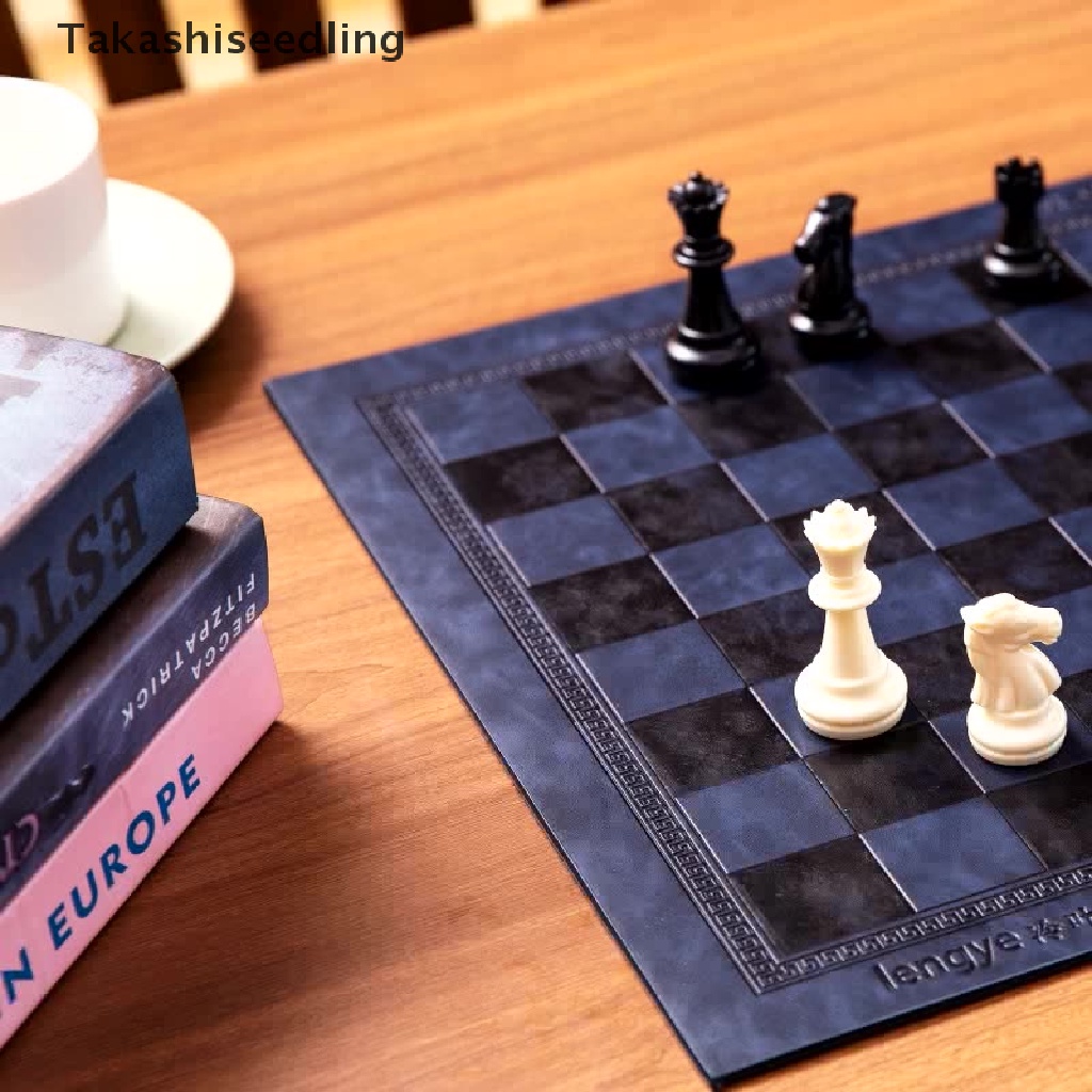 (Takashiseedling) Thảm Chơi Cờ Vua Bằng Da PVC Dập Nổi