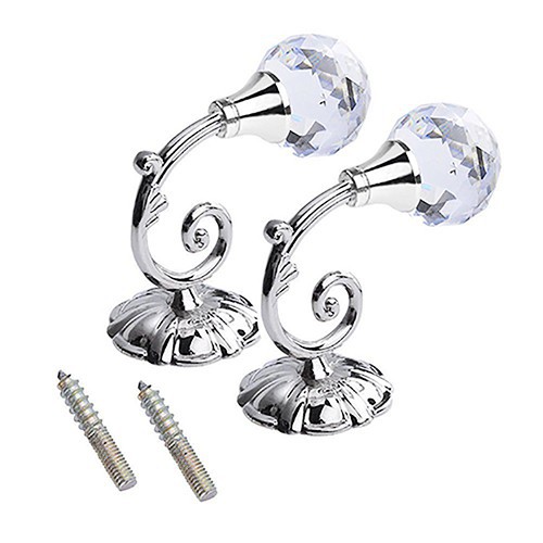 2 móc rèm cửa sổ dán tường đính đá thạch anh lớn sang trọng