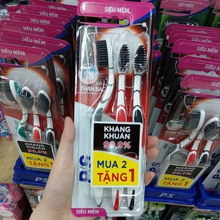 Bàn chải đánh răng P/S than hoạt tính bộ 3 chiếc