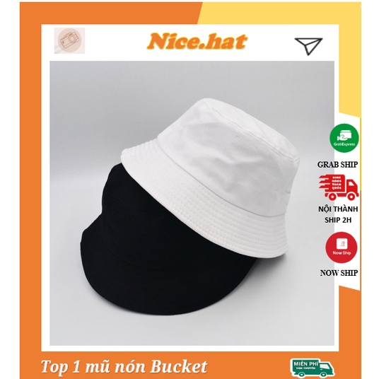 Mũ bucket trơn nam nữ vành tròn GD vải đẹp - ẢNH THẬT - Nón bucket trơn M01