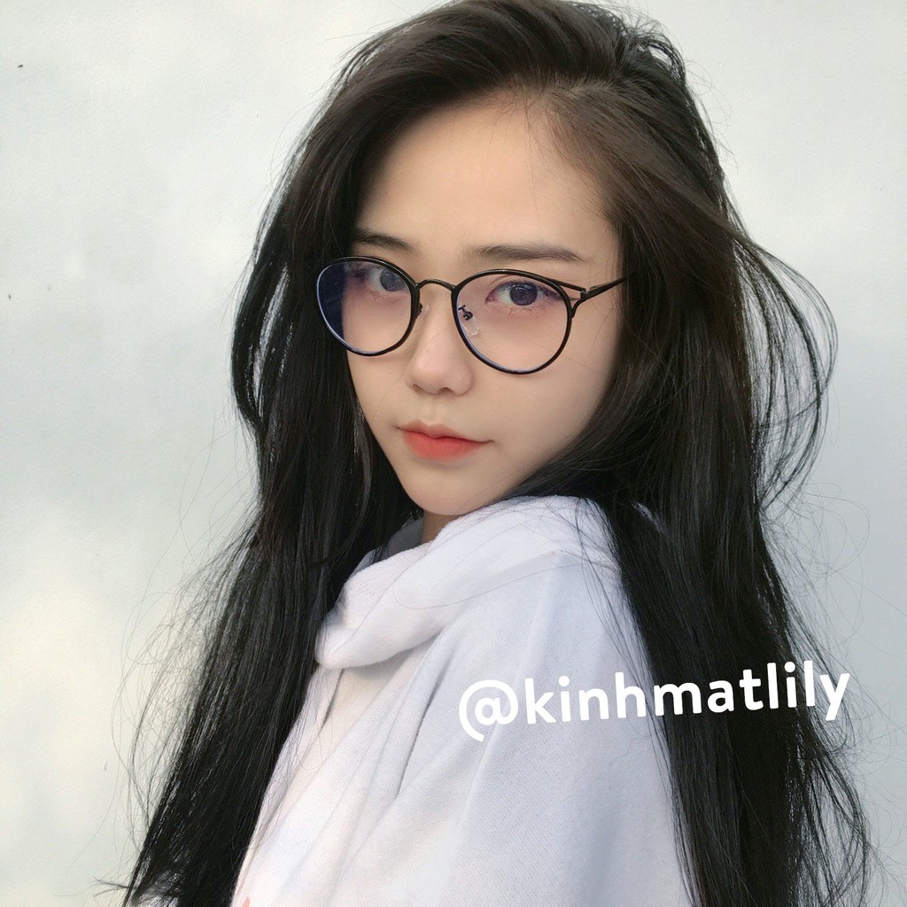 Gọng kính cận nữ Lilyeyewear mắt mèo kim loại thiết kế phong cách màu sắc thời trang 90029