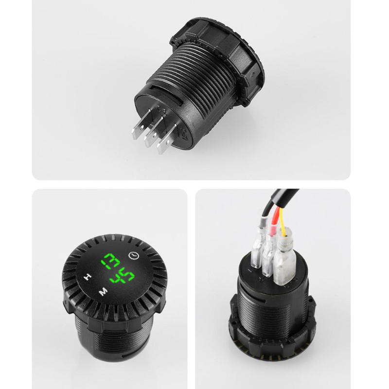 Đồng Hồ Điện Tử Hiển Thị Led 12v / 24v Cho Xe Hơi / Xe Máy / Tàu Thủy