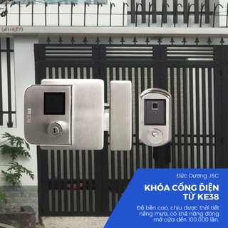 Khóa cổng KE38 cao cấp ngoài trời chống nước, chất liệu hợp kim, Mở khóa quẹt thẻ từ