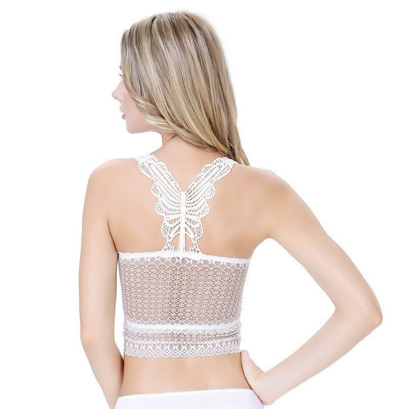 Áo lót ren 2 dây lưng bướm Trắng - BX0417