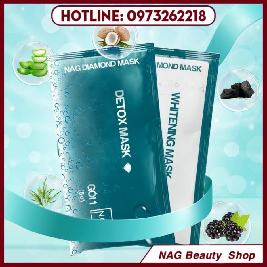 [SẢN PHẨM DÙNG THỬ] BỘ SẢN PHẨM mặt nạ NAG DIAMOND MASK-Thải độc, dưỡng trắng da mặt toàn diện/DETOX MASK-WHITENING MASK | Thế Giới Skin Care