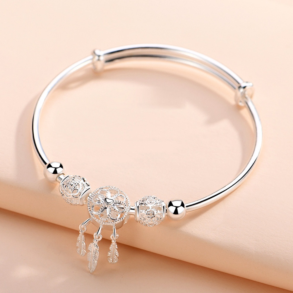 Vòng Tay Bạc Sterling Hình Lưới Bắt Giấc Mơ Tua Rua Thời Trang Cho Nữ