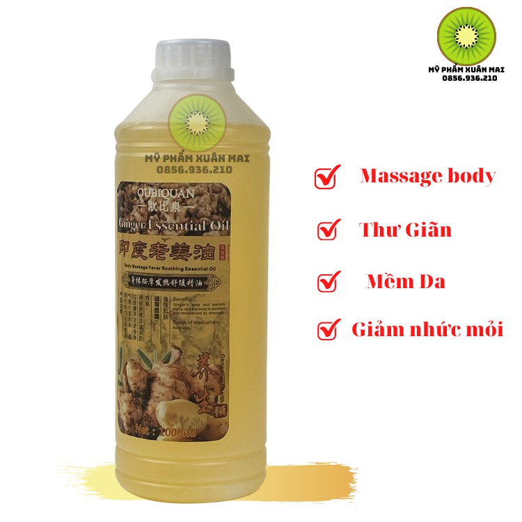 Dầu Massage Gừng Nóng Oubiquan 1000ml