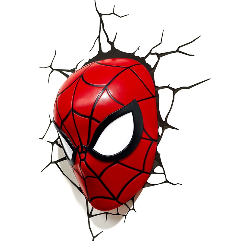 Đèn ngủ Spider Man đồ chơi trang trí,tặng vết nứt 3D dán tường, quà tặng sinh nhật