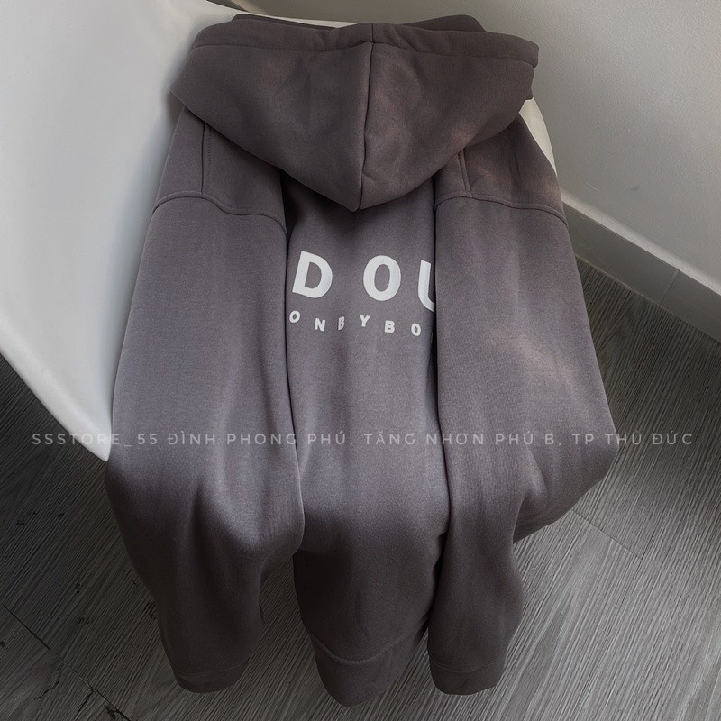 Áo Khoác Nỉ Cổ Bẻ Dáng Rộng Nam Nữ Dragon Sold Out Tay Bồng Unisex Form To Dày Đẹp Hàn Quốc