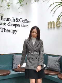 Áo blazer dạ kẻ
