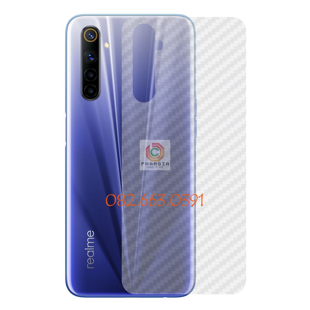 Miếng dán mặt lưng skin carbon Realme 6