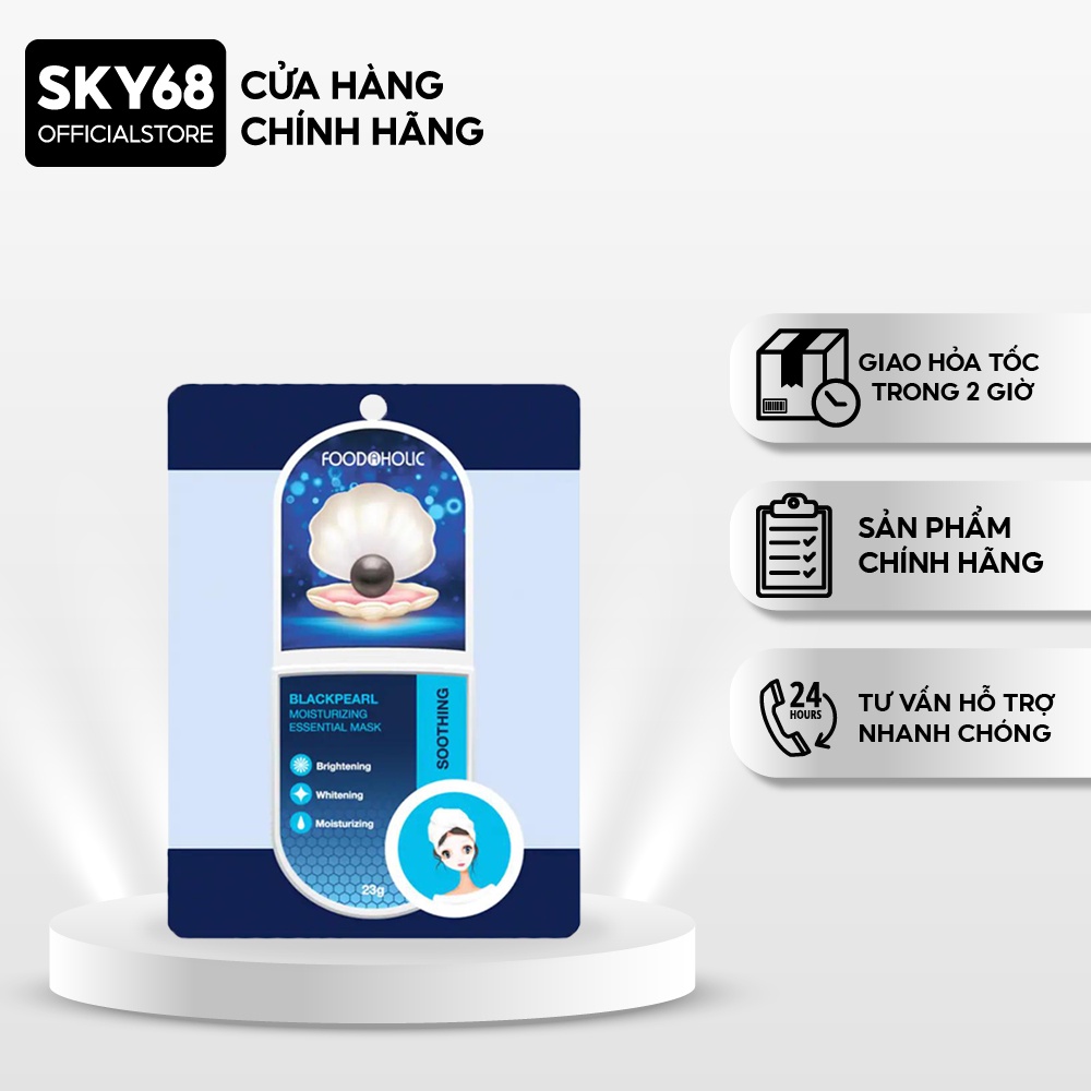 Mặt Nạ Khóa Ẩm Dưỡng Da Chuyên Sâu Chiết Xuất Ngọc Trai Foodaholic Blackpearl Moisturizing Essential Mask 23g